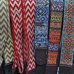 Capella desenli dokuma gitar askısı profesyonel deri başlık CM100